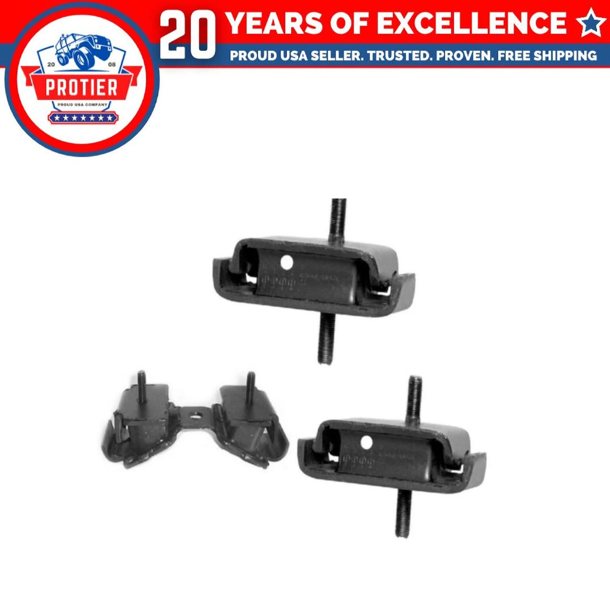 Motor & Trans Mount 3pcs Set Compatible for 1988 - 1990 Toyota Land Cruiser 4.0L 6B93BC-57