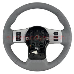 Light Gray &Hole Leather Steering Wheel Stitch on Wrap Cover For Nissan Frontier