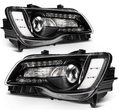 ECCPP Halogen Headlights Assembly For Chrysler 300 2015-2023 Pair Kit Black 6B93BC-57