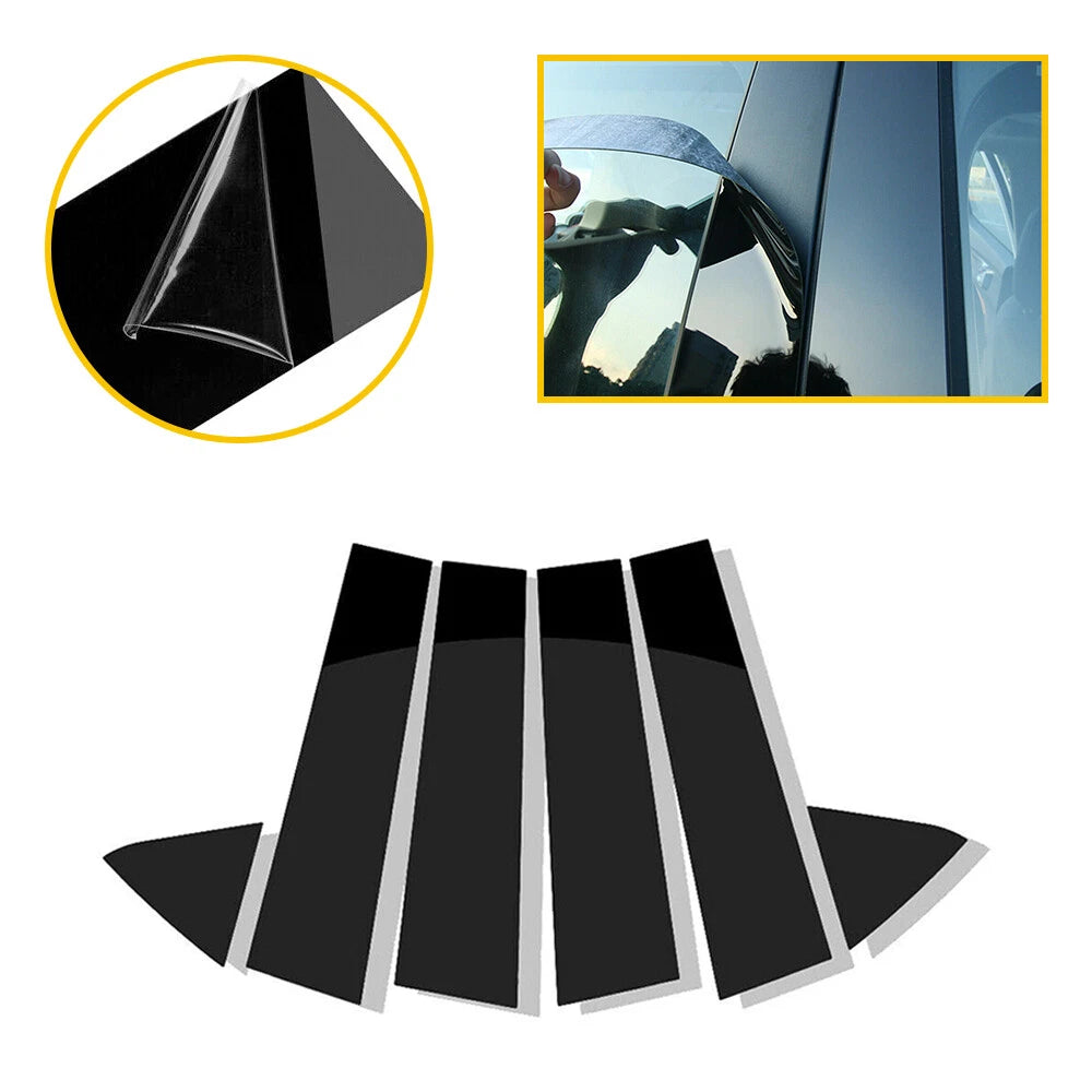 Piano Black Pillar Posts for Dodge Charger 11-21 Set 6pc Door Window Trim Cover 6B93BC-57