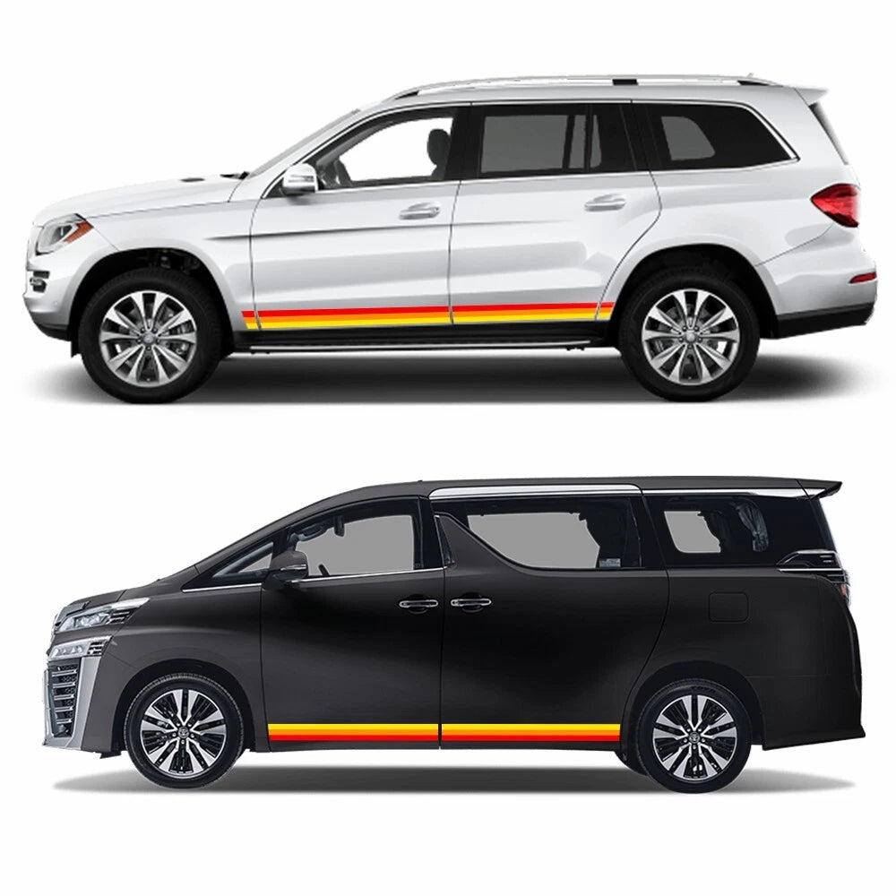 Classic Retro Style Tri-Color Stripe Decal Sticker Side skirt For Toyota/Lexus A 6B93BC-57