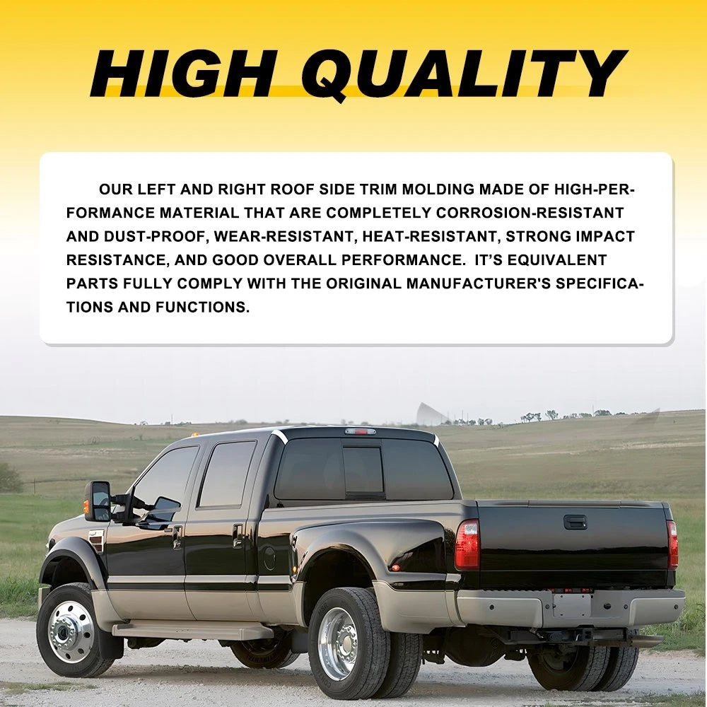 Cab Corner Roof Molding Trim White For 99-07 Ford Super Duty F-250 F-350 F-450 A 6B93BC-57