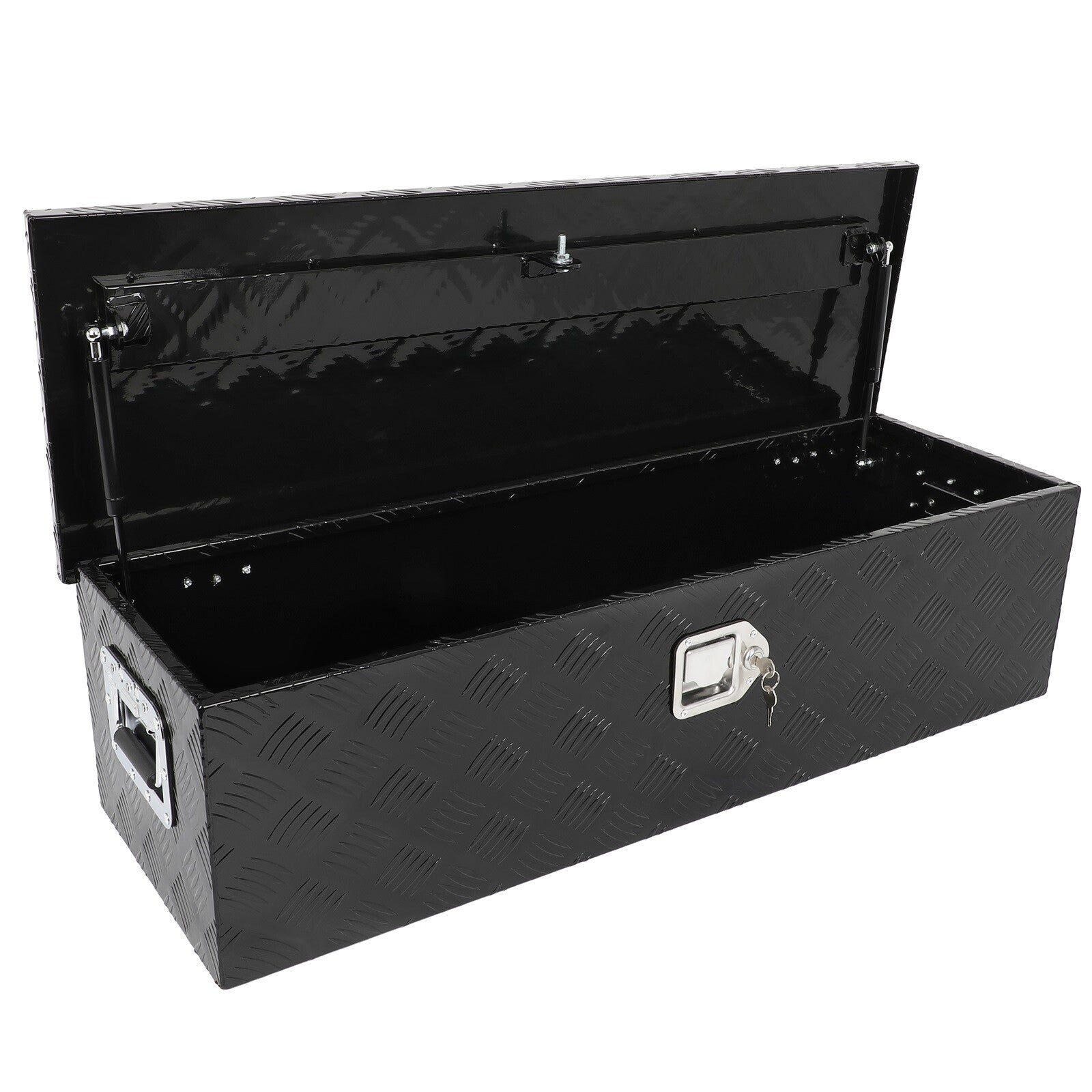 39"X13"X10" Black Aluminum Trailer Storage Tool Box Pickup Truck Bed Lock 6B93BC-57