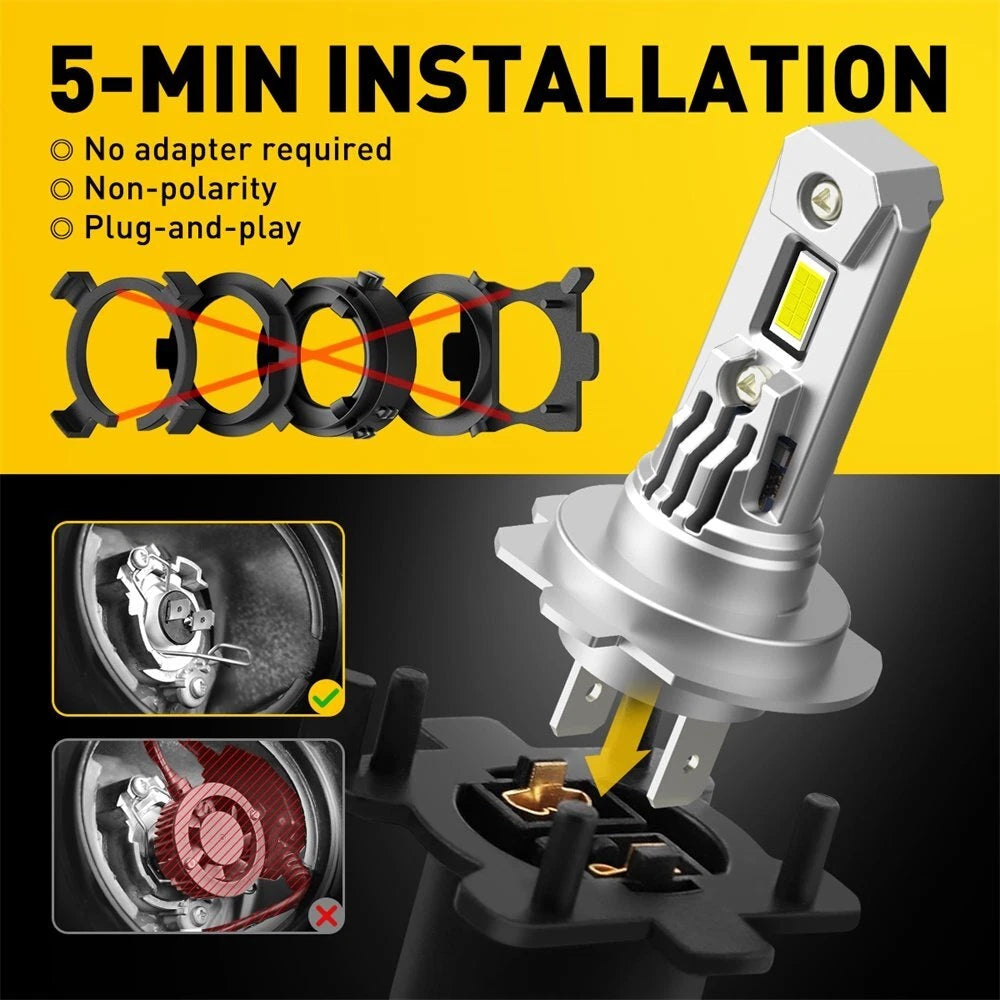 H7 LED Headlight Super Bright Bulb Kit White 30000LM High/Low Beam CANBUS Q16EOA 6B93BC-57