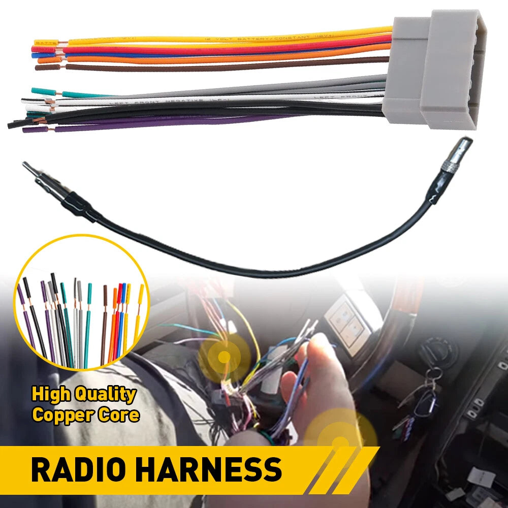 CAR STEREO RADIO WIRING HARNESS ADAPTER PLUG FOR CHRYSLER DODGE JEEP MITSUBISHI 6B93BC-57