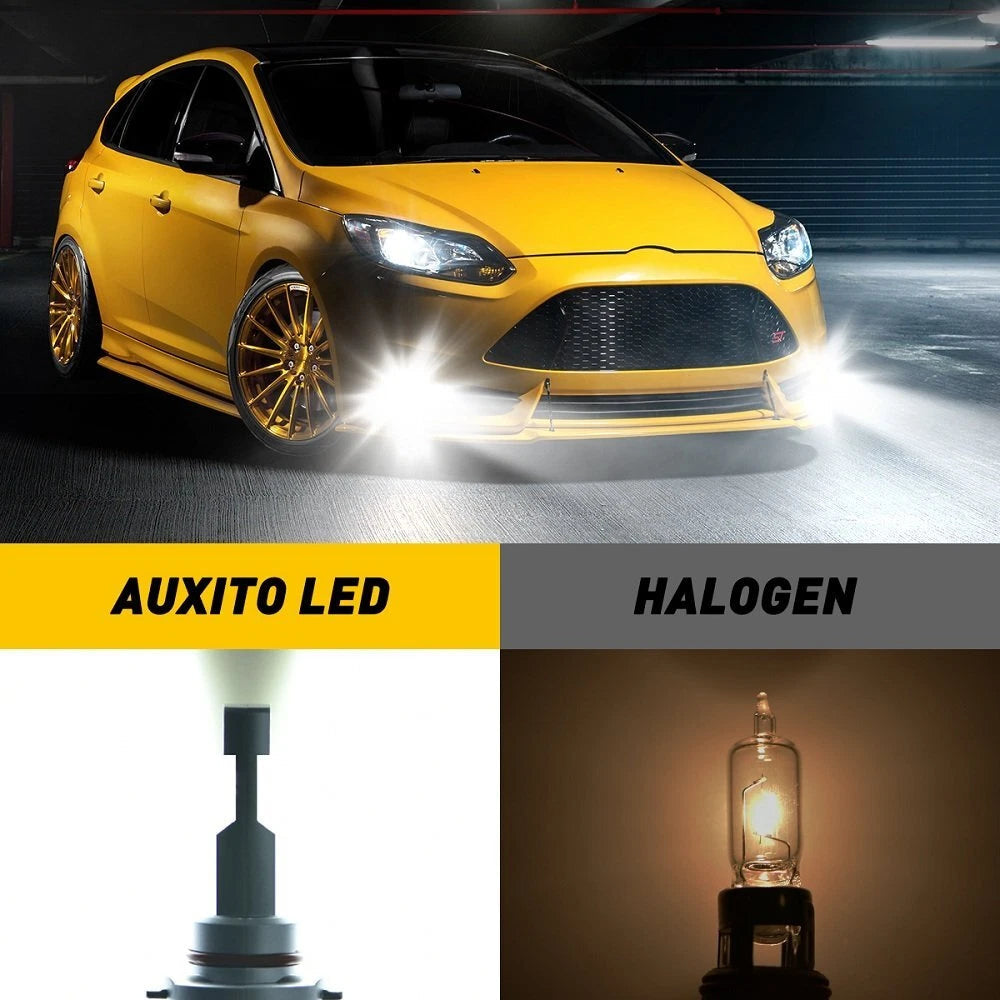 AUXITO H10 9145 9140 LED 100W Fog Driving Light Bulbs White 4000LM 6500K CANBUS AUXITO