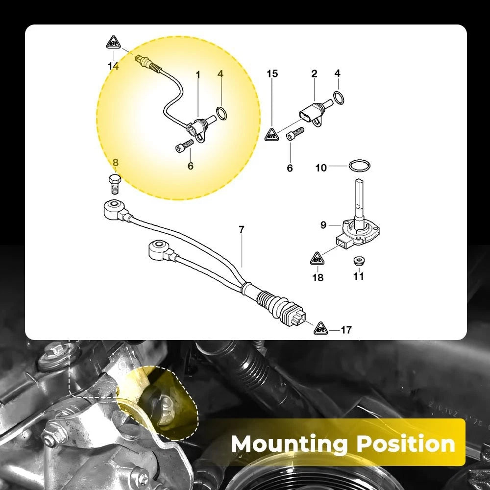 For Bmw Intake & Exhaust Cam Camshaft & Crankshaft Sensor Position Set With O-R 6B93BC-57
