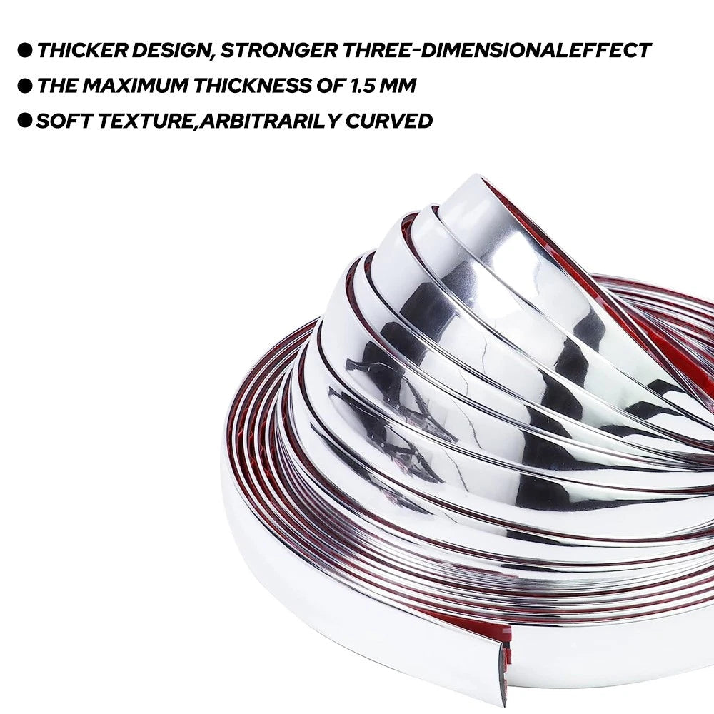 3/4'' Chrome Trim Molding Car Strip Door Window Bumper Side Trime Protector 16FT 6B93BC-57