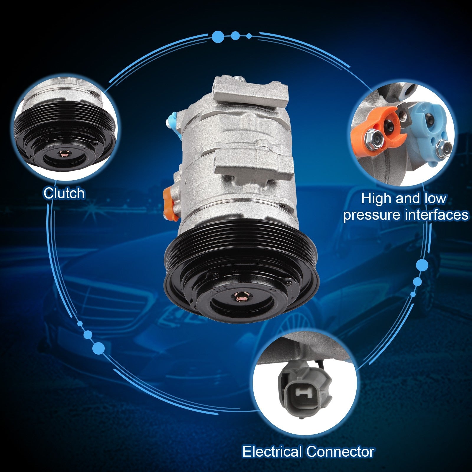 A/C AC Compressor For 2010-2013 Acura MDX ZDX 09-15 Honda Odyssey Pilot 3.7L 6B93BC-57