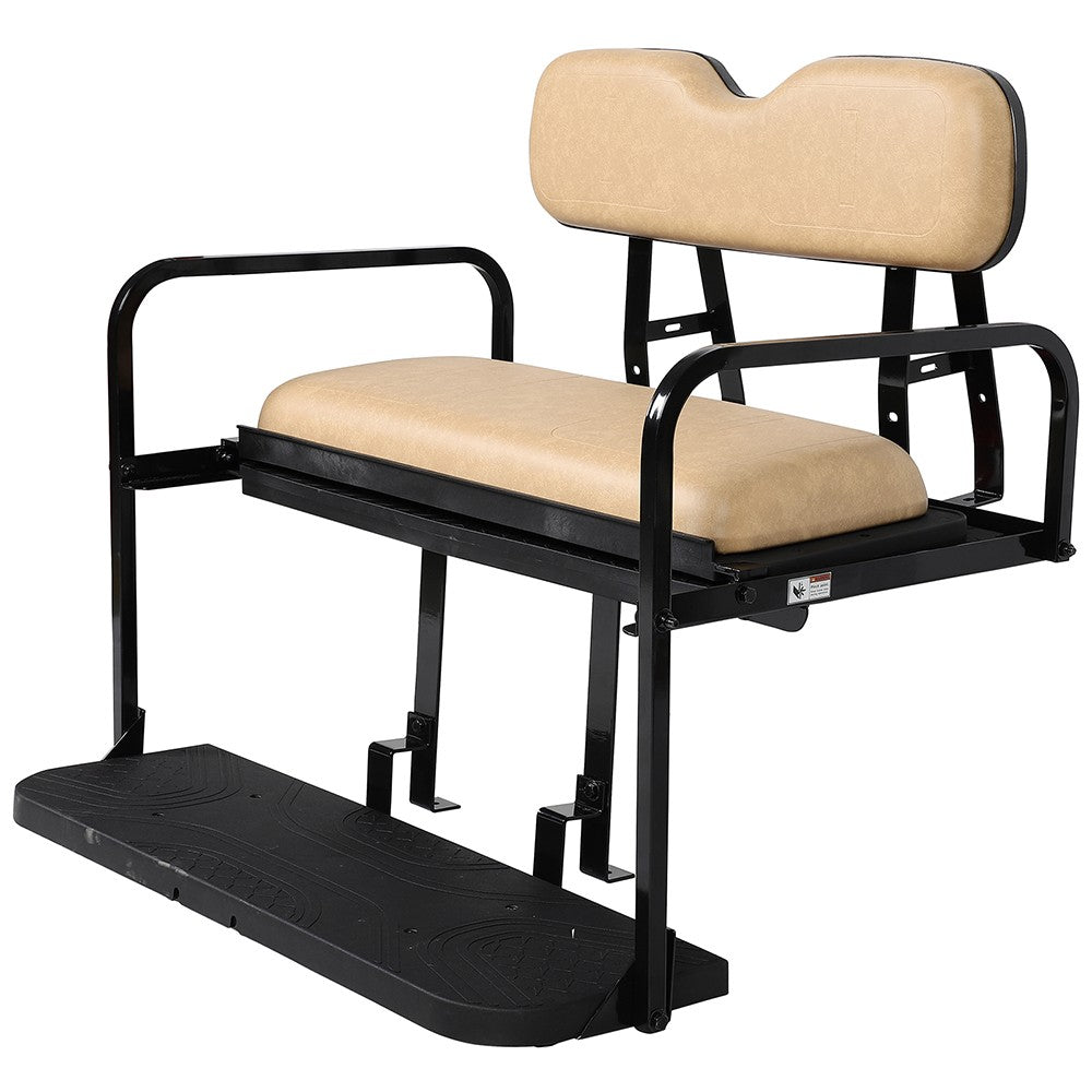 Rear Flip Seat Fits EZGO TXT Golf Carts (1994.5-Up) Tan Cushions KOEEP