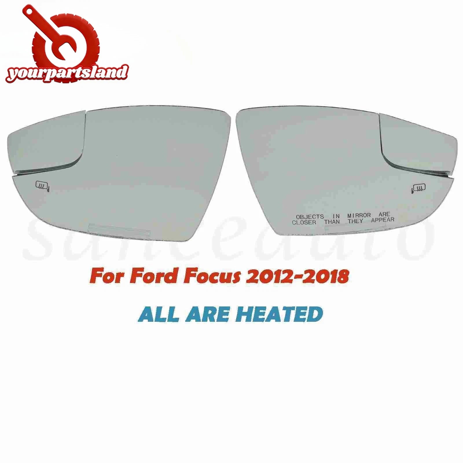 2Pcs For Ford Focus 2012-2018 Left Right Heated View Mirror Glass CM5Z17K707H 6B93BC-57