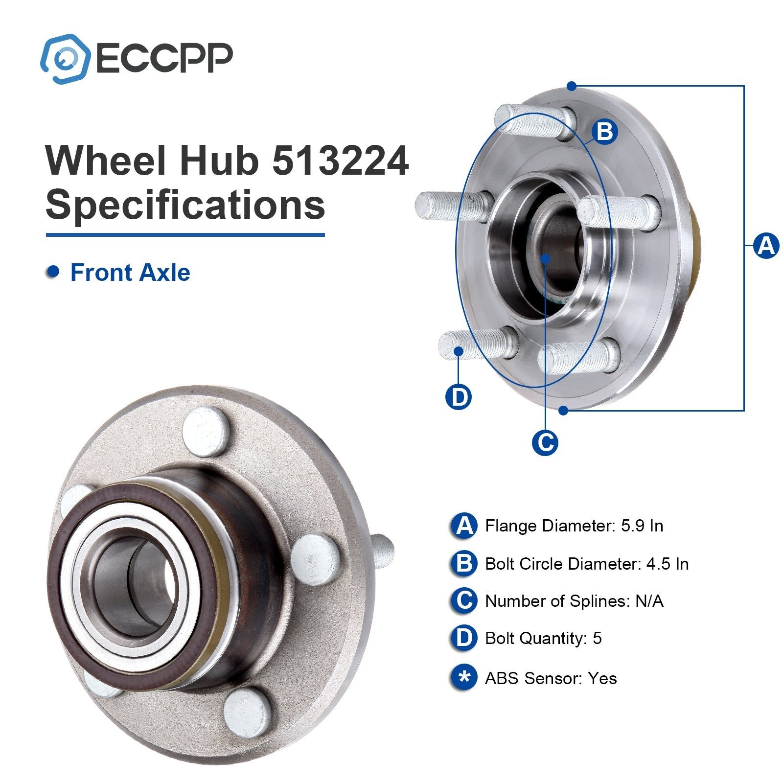 Front & Rear Wheel Hub Bearing For 2005-2009 Chrysler 300 Dodge Charger RWD Only KOEEP
