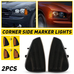 2PC LED Side Marker Parking Turn Signal Corner for Lights 2006-10 Dodge Charger 6B93BC-57