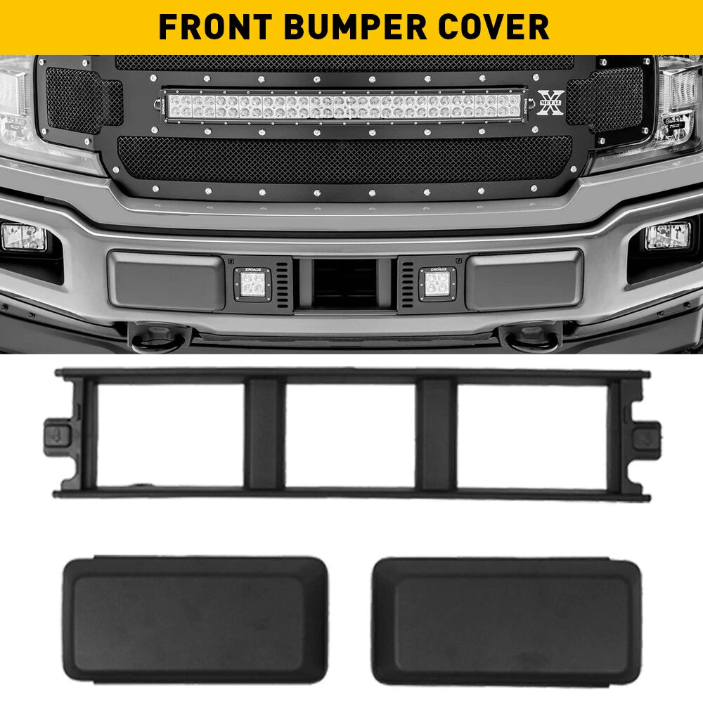 Front Bumper Cover Pads Pair & License Plate Bracket for Set Ford F150 2018-2020 6B93BC-57