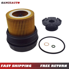 Oil Filter & Housing & Cooler Seal Oil Drain Plug Set for BMW X1 X3 X5 HU816x 6B93BC-57