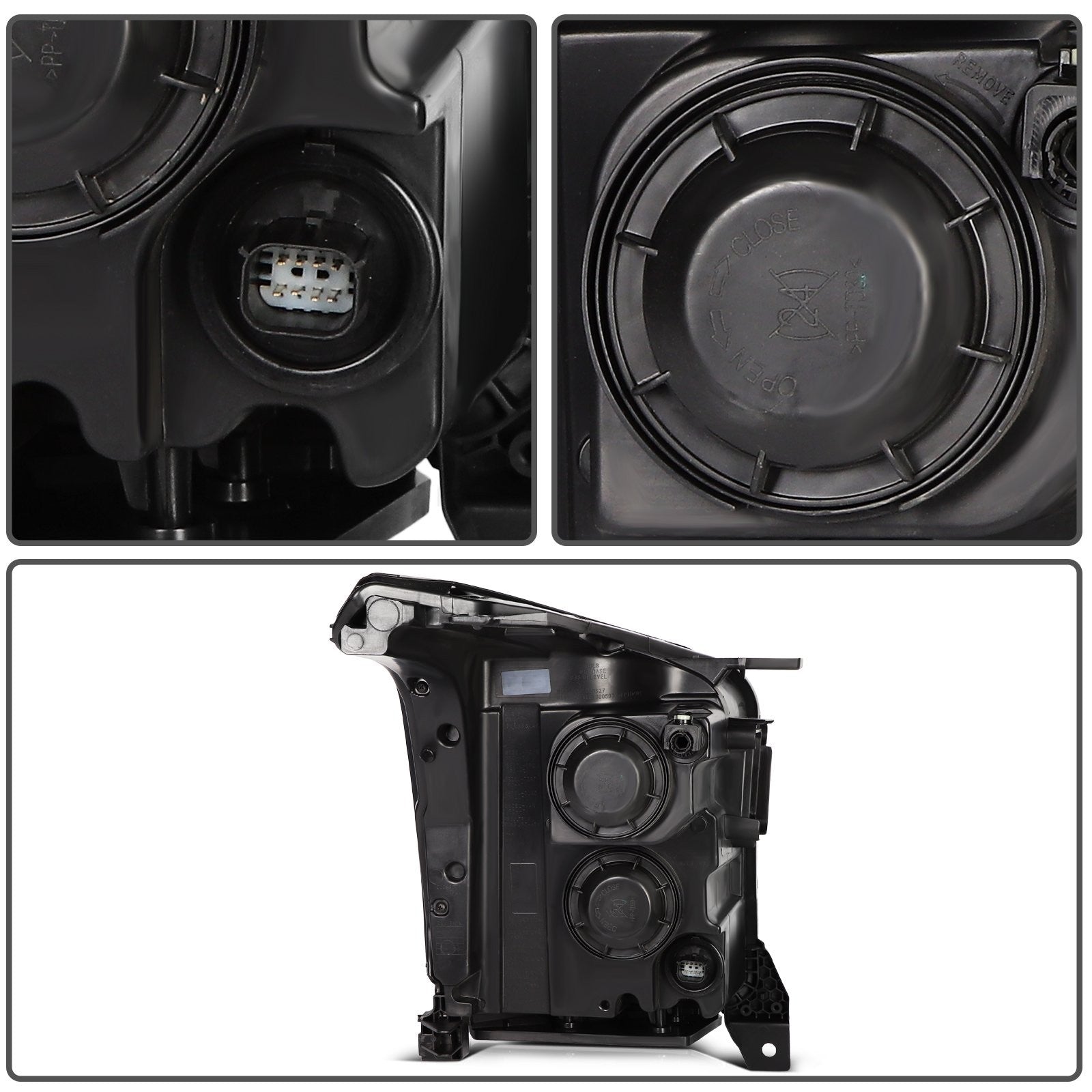 Pair Halogon Headlights Assembly For 2015-2017 GMC Yukon 5.3L 6.2L Black Amber 6B93BC-57