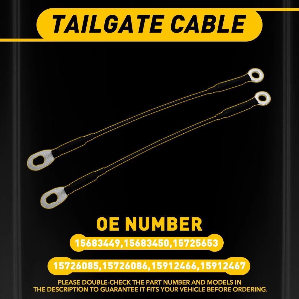 For 1994-2004 Chevrolet S10 GMC Sonoma Rear Tailgate Cable Set of 2pcs 15726085 6B93BC-57
