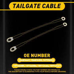 For 1994-2004 Chevrolet S10 GMC Sonoma Rear Tailgate Cable Set of 2pcs 15726085 6B93BC-57