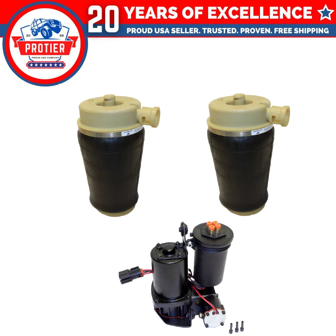Rear Air Suspension Spring & Air Compressor Set Fit Expedition/ Navigator 2WD 6B93BC-57
