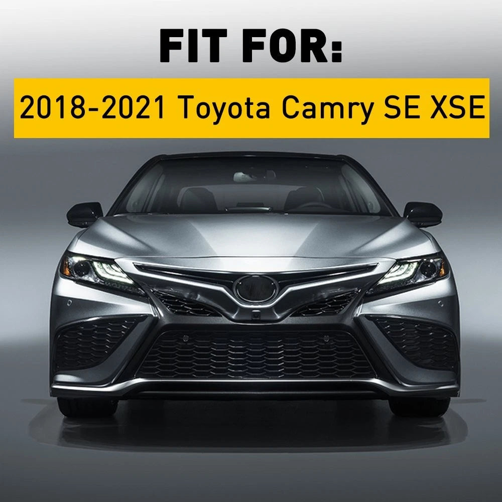 Front Grille Bumper Trim Molding Set Fit For 2018 2019 2020 Toyota Camry SE/XSE 6B93BC-57