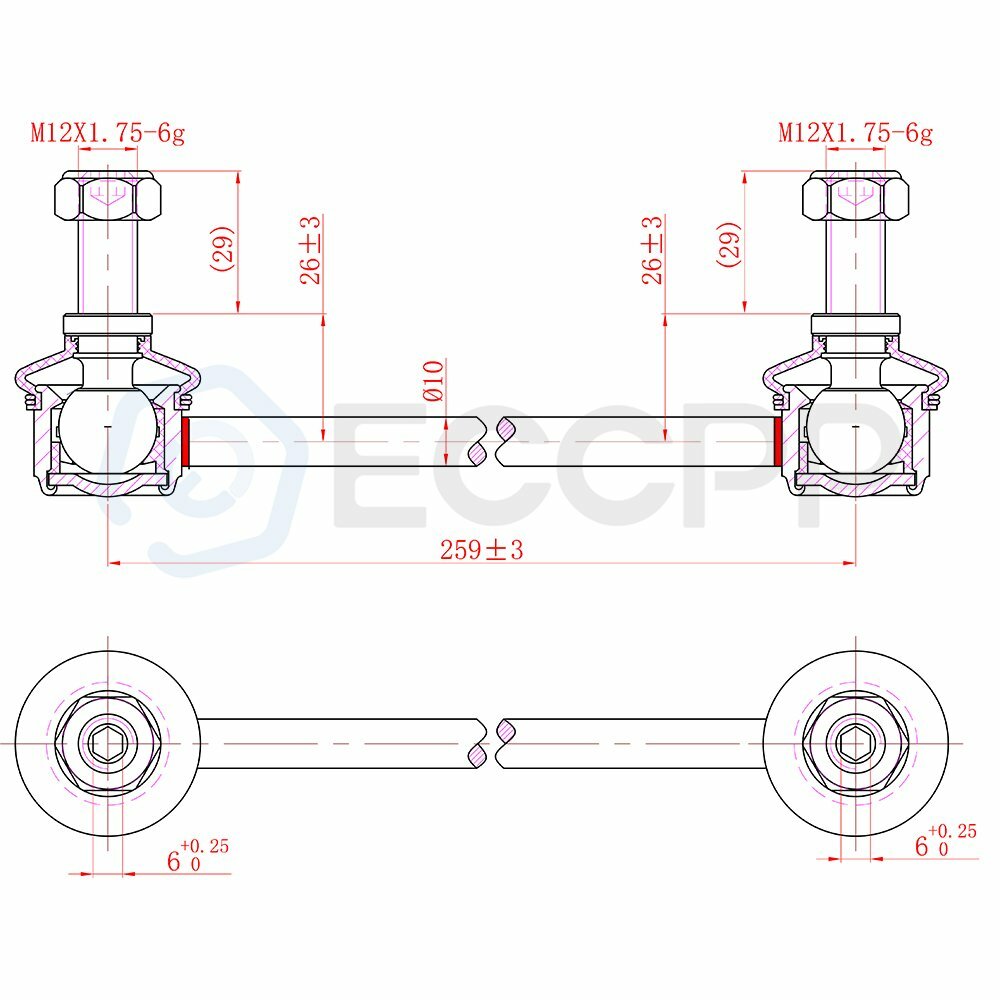 6x For 2007-09 2010 2011 Toyota Camry Front Inner Outer Tie Rods Sway Bar Links 6B93BC-57