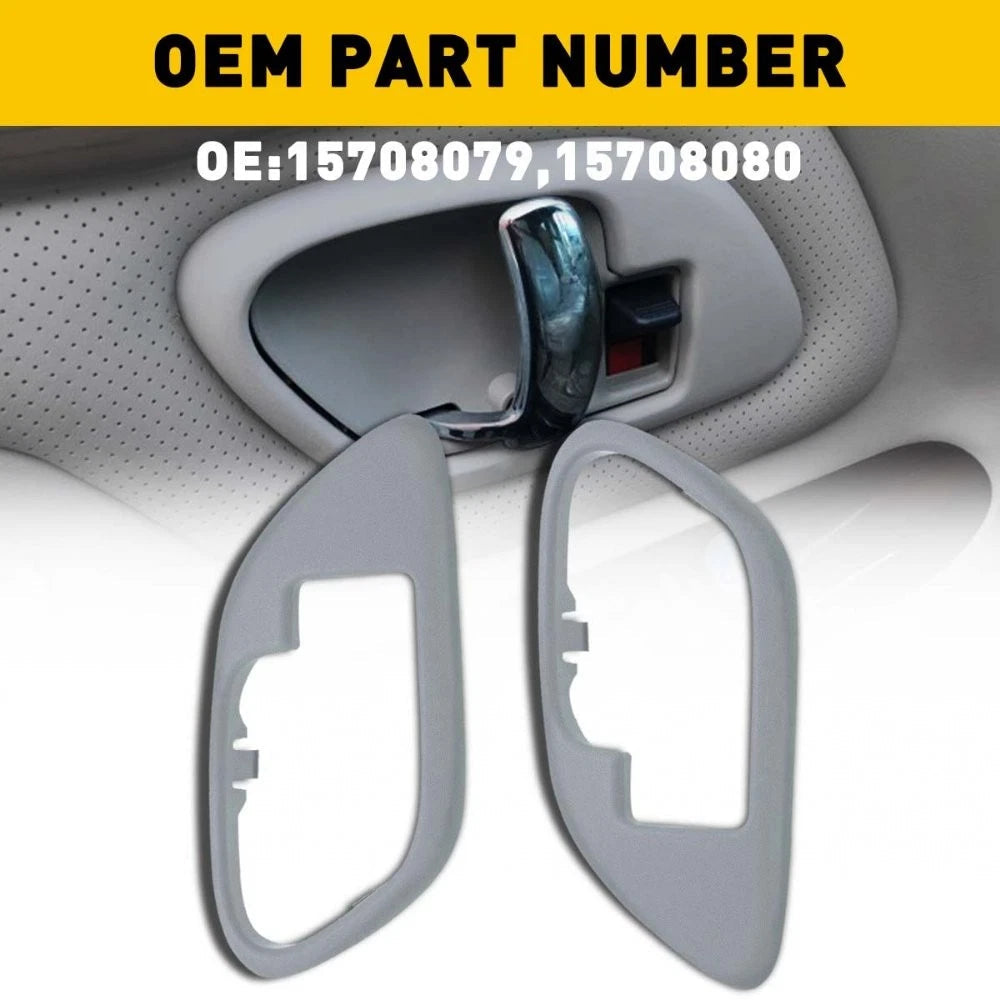 Set 2 Inside Interior Door Handle Bezels Trim Gray for 95-99 Chevy GMC Truck 6B93BC-57