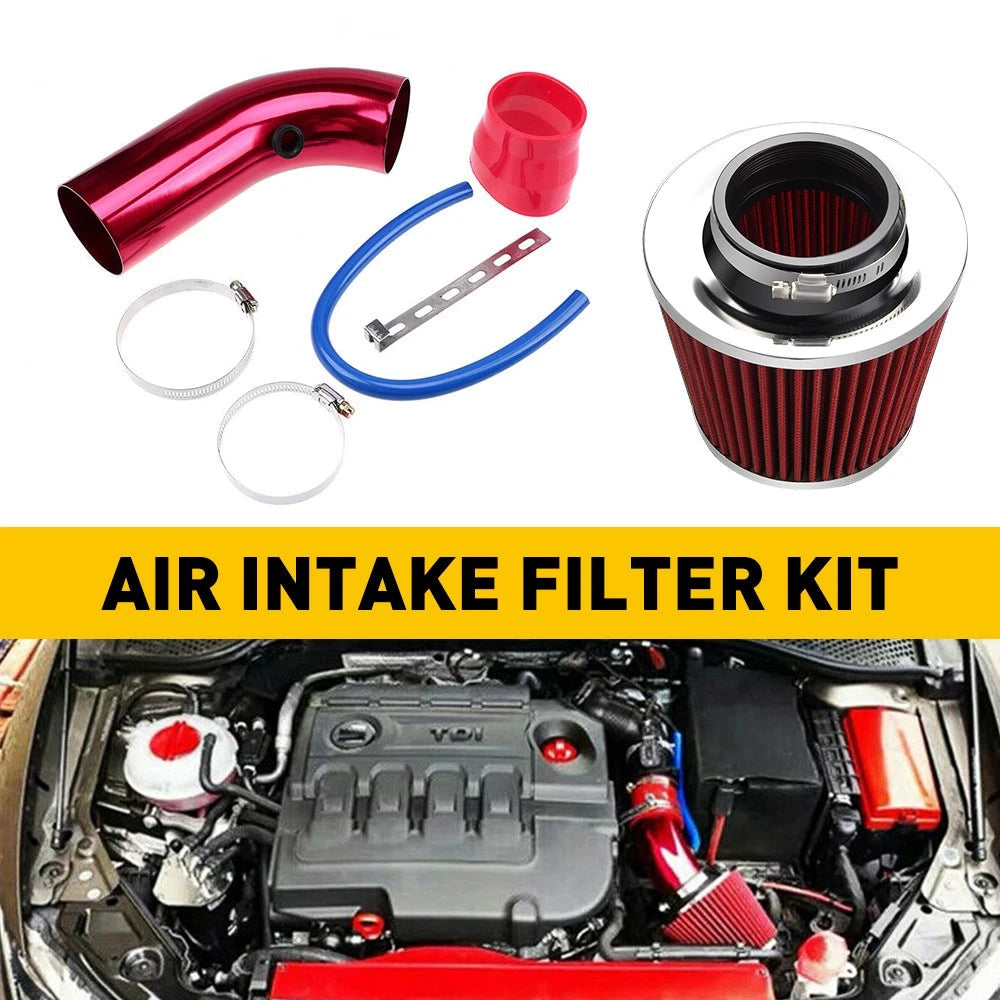 Universal Car Cold Air Intake Pipe Filter Set Induction Flow Tiub Hose System EA 6B93BC-57