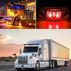 10pcs LED Side Marker Lights Oval Truck Trailer Clearance Lamp Amber + Red EOA 6B93BC-57