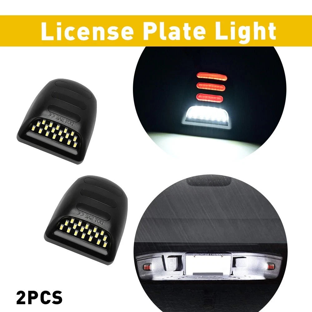 For Chevy Silverado GMC Sierra 1500 2500 2X License LED Plate Light Red DRL Tube 6B93BC-57