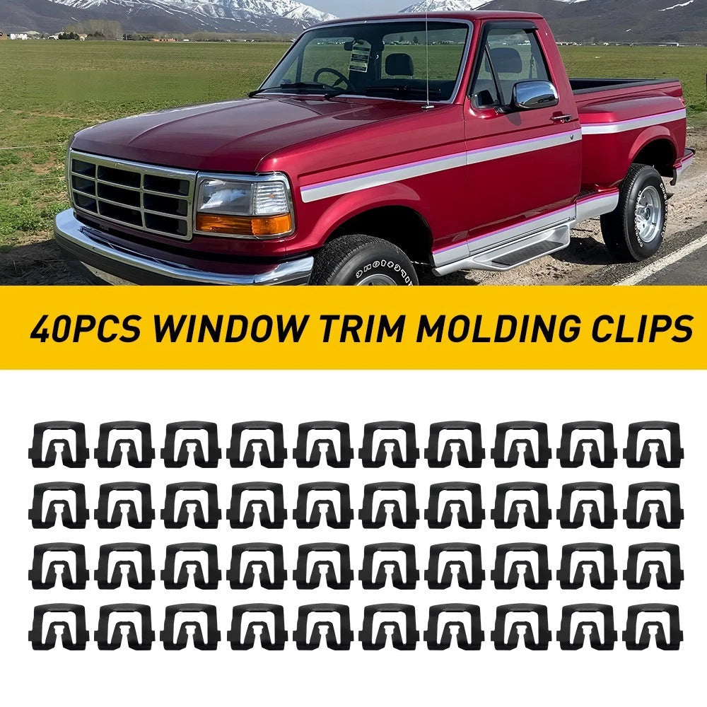For Mercury Cougar Windshield & Rear Window Trim Molding Clips- 1964-93- 40pcs A 6B93BC-57