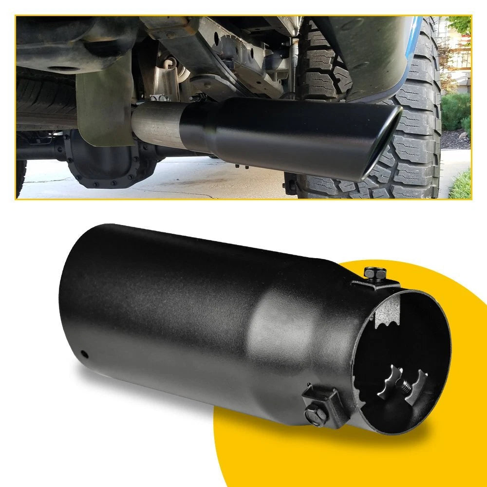 Car Exhaust Tip Muffler Pipe Tail Coating Stainless Steel Fit Black 1.4"-2.5" 6B93BC-57