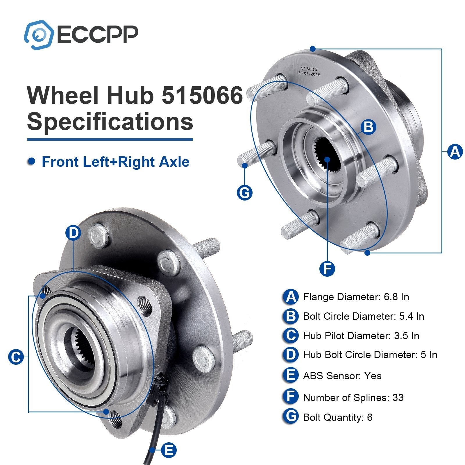 1P Front Wheel Hub Bearing Assembly For Nissan Titan Armada 2004 2005 2006 2007 KOEEP
