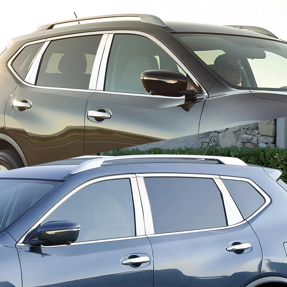 8pcs For Nissan Rogue 2014-2020 Piano Chrome Window Pillar Posts Door Trim Cover 6B93BC-57