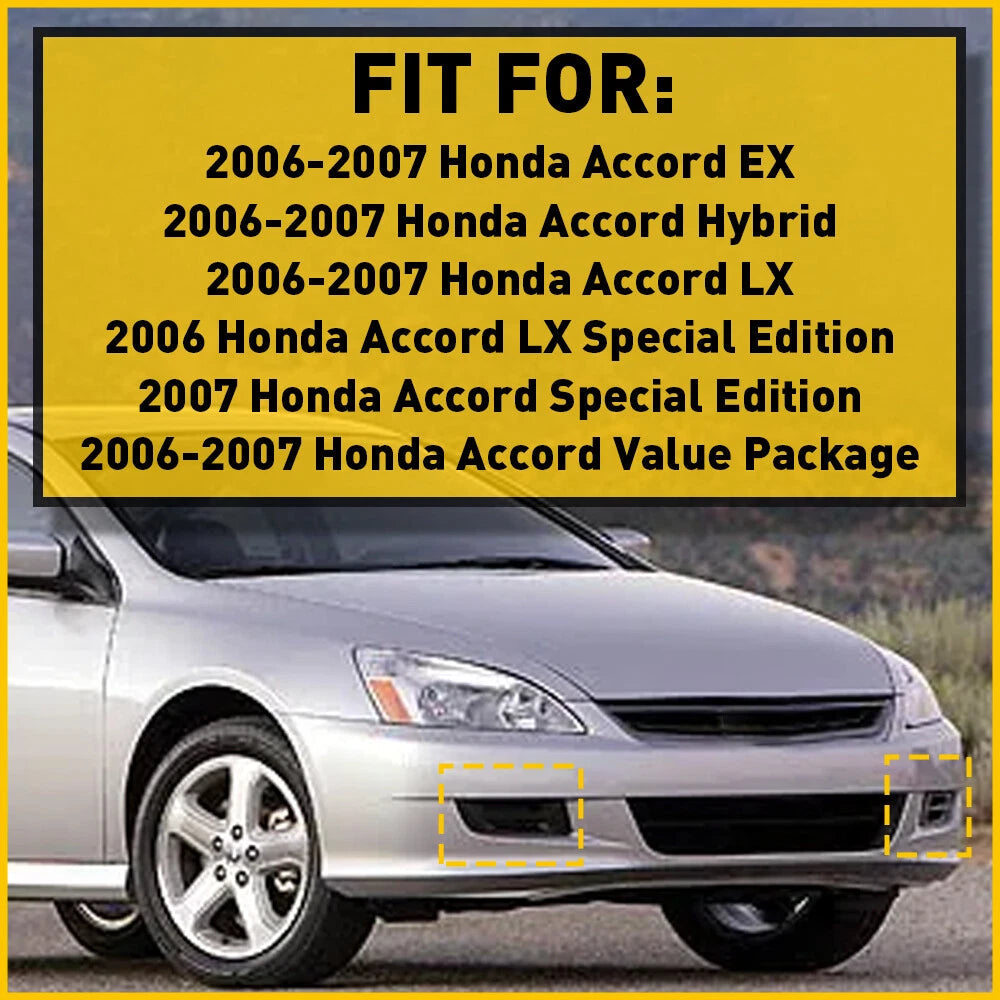 2x Front Bumper Insert Fog Light Cover Left+Right Fit For 2006-2007 Honda Accord 6B93BC-57