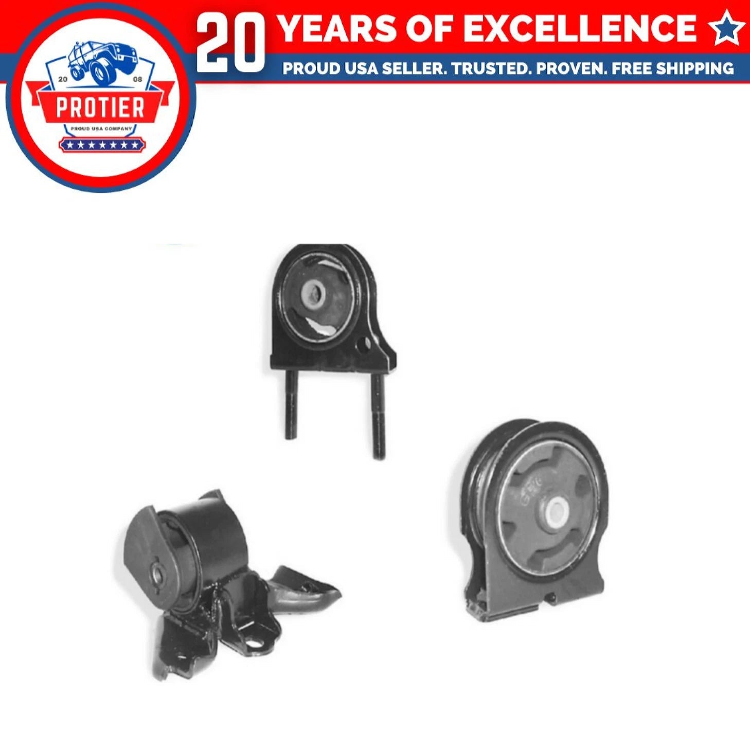 Motor & Trans Mount Set Fits1996-1997 Toyota RAV4 2.0L Fits Manual Trans 3PCS 6B93BC-57