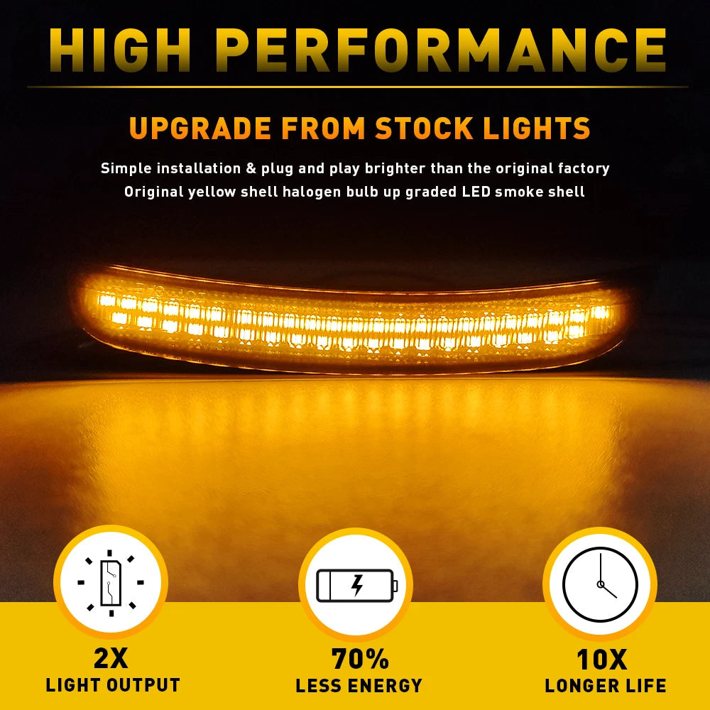 Smoked Lens Marker Side Lights LED Amber For Lamps Dodge 2015-2020 Charger EOA 6B93BC-57