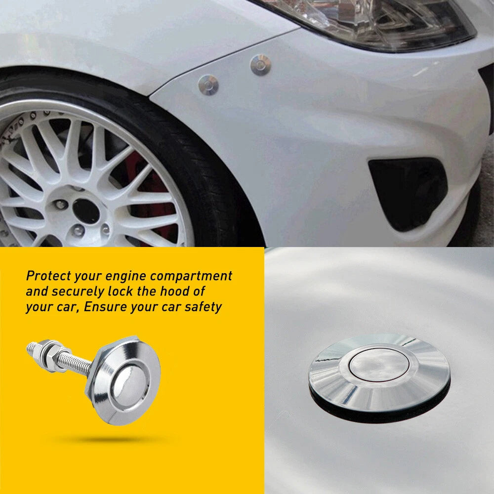 2pcs Quick Push Release Hood Button Bonnet Pins Lock Clip Auto Car Bumper Latch 6B93BC-57