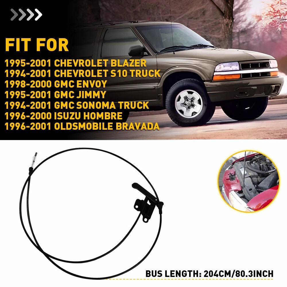 Hood Latch Release Pull Handle Cable Lever For 1995-2001 Chevy Blazer S10 Truck 6B93BC-57