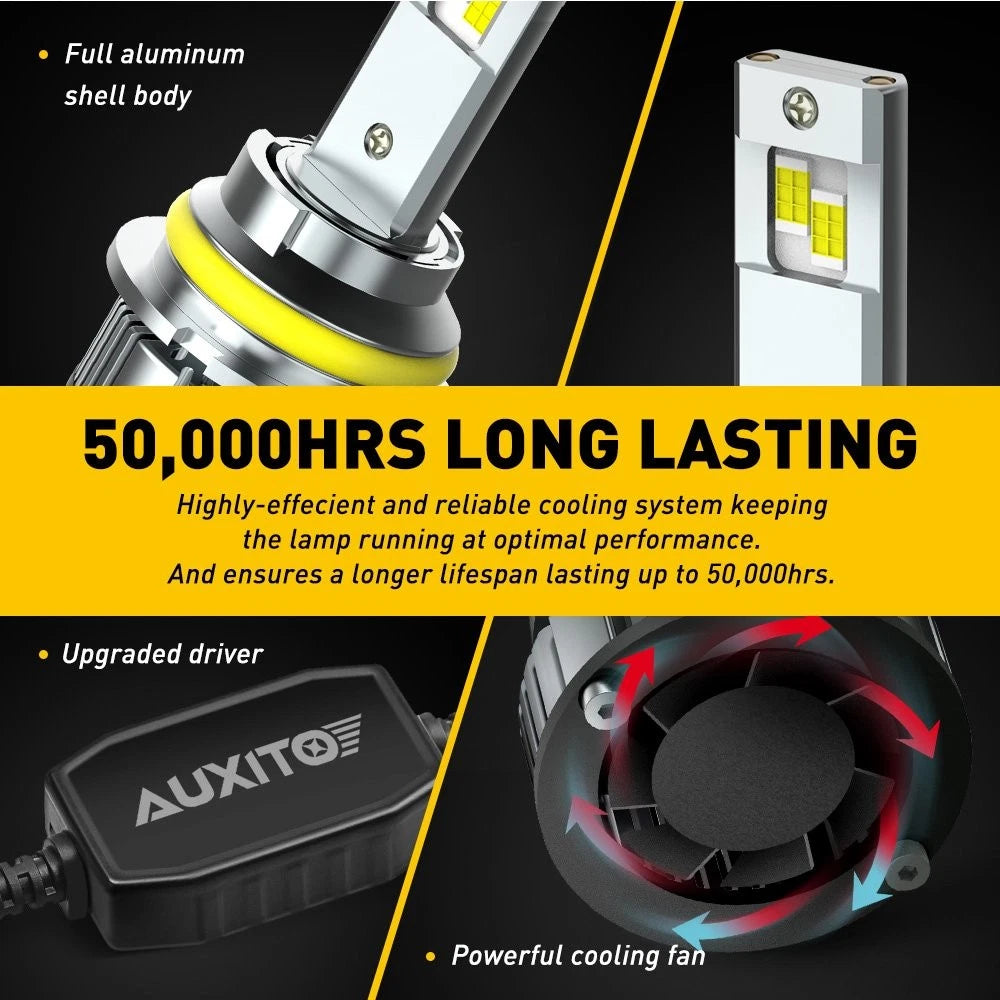 AUXITO 9007 LED Headlight Bulbs Kit 6500K White High Low Beam Light Bulb 24000LM AUXITO