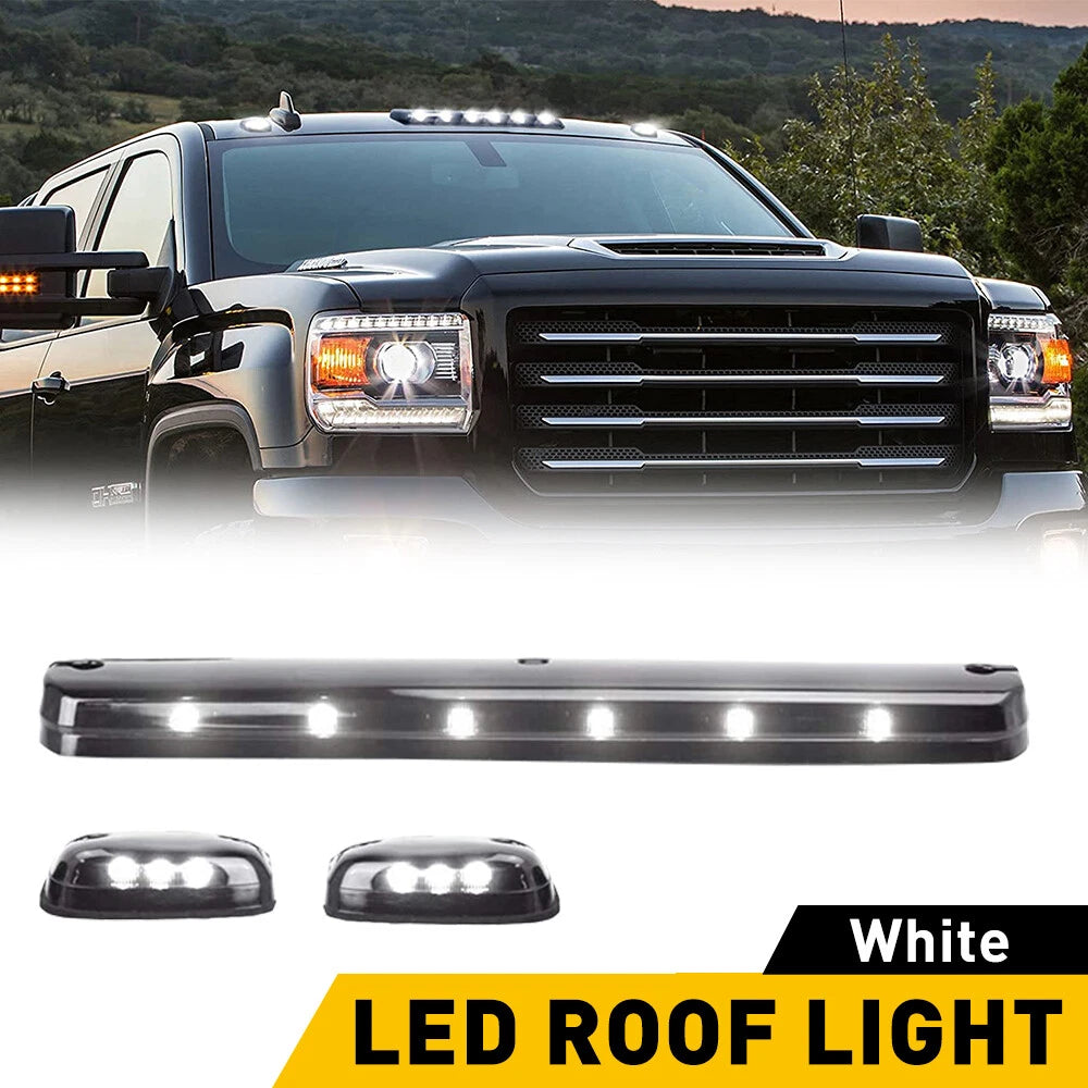 White LED Roof Top Running Cab Lights For Chevy For GMC 2500/3500 2007-22 EOA 6B93BC-57