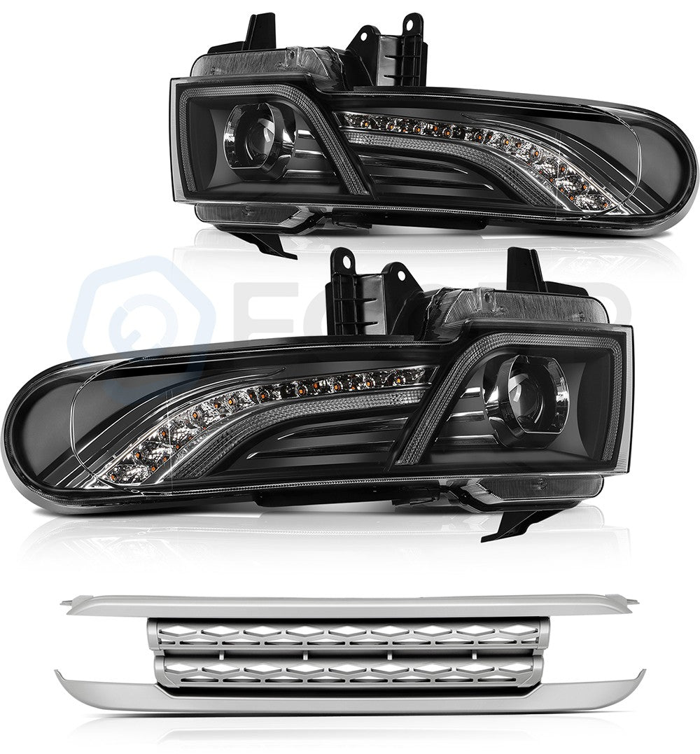 Pair Kit LED Headlights Assembly For 2007-2014 Toyota FJ Cruiser 4.0L Black 6B93BC-57