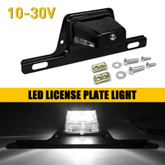 Trailer LED License Plate Light Mount Bracket Universal 12V 24V For RV Boat Tag 6B93BC-57
