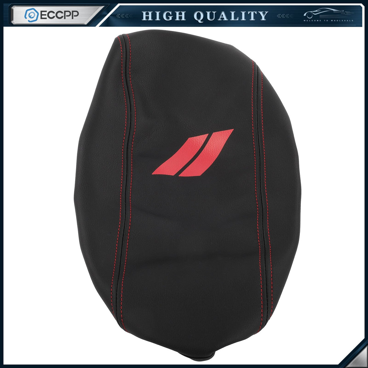 For Dodge Durango 2011-2020 Leather Center Console Armrest Cover Black Red Trim 6B93BC-57