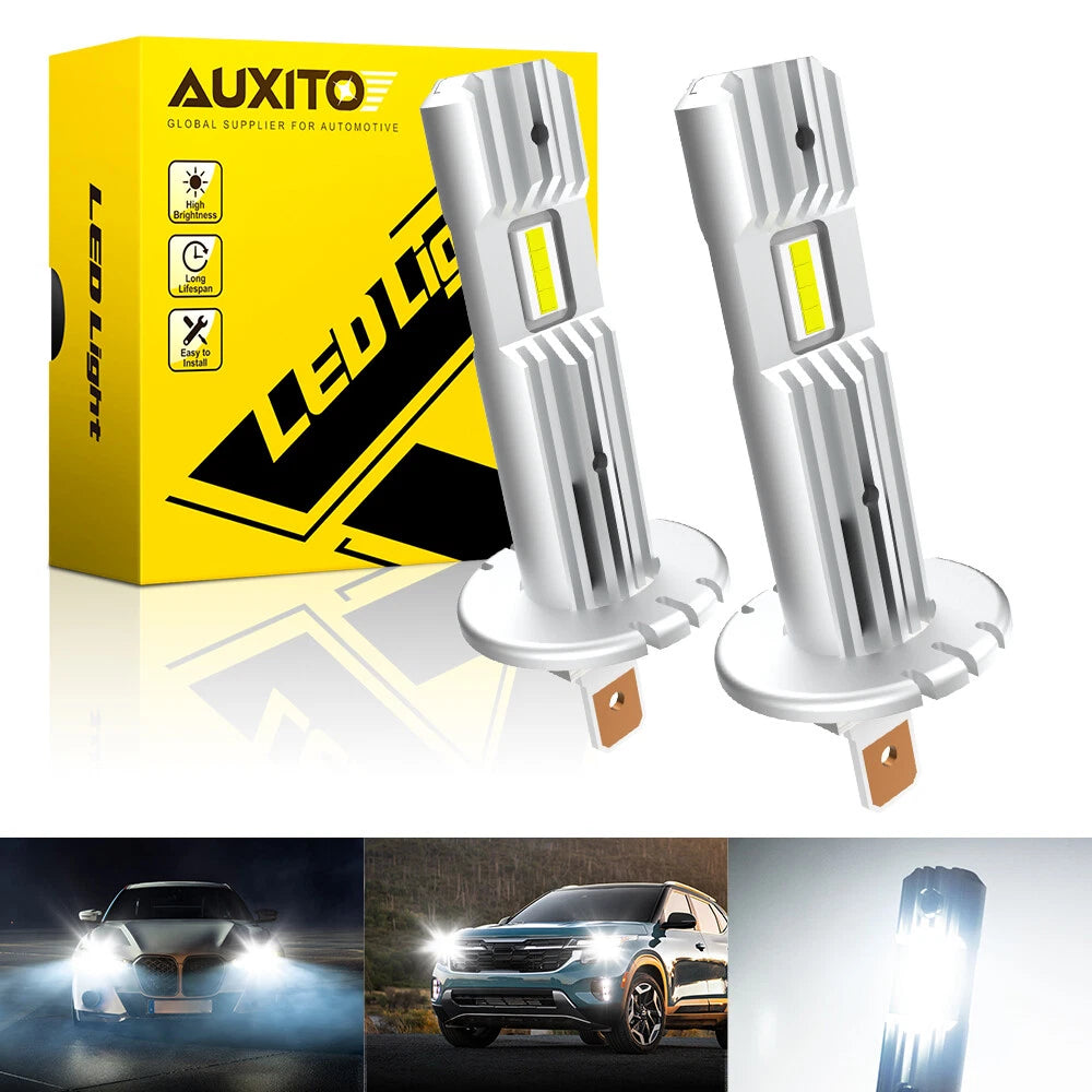 2X AUXITO H1 LED Headlight High Low Bulb Kit 20000LM 6500K White ERROR FREE EOA AUXITO