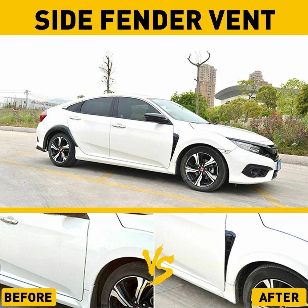 2pcs Carbon Car Fiber Side Fender Vent Air Wing Cover Trim Exterior Accessories 6B93BC-57