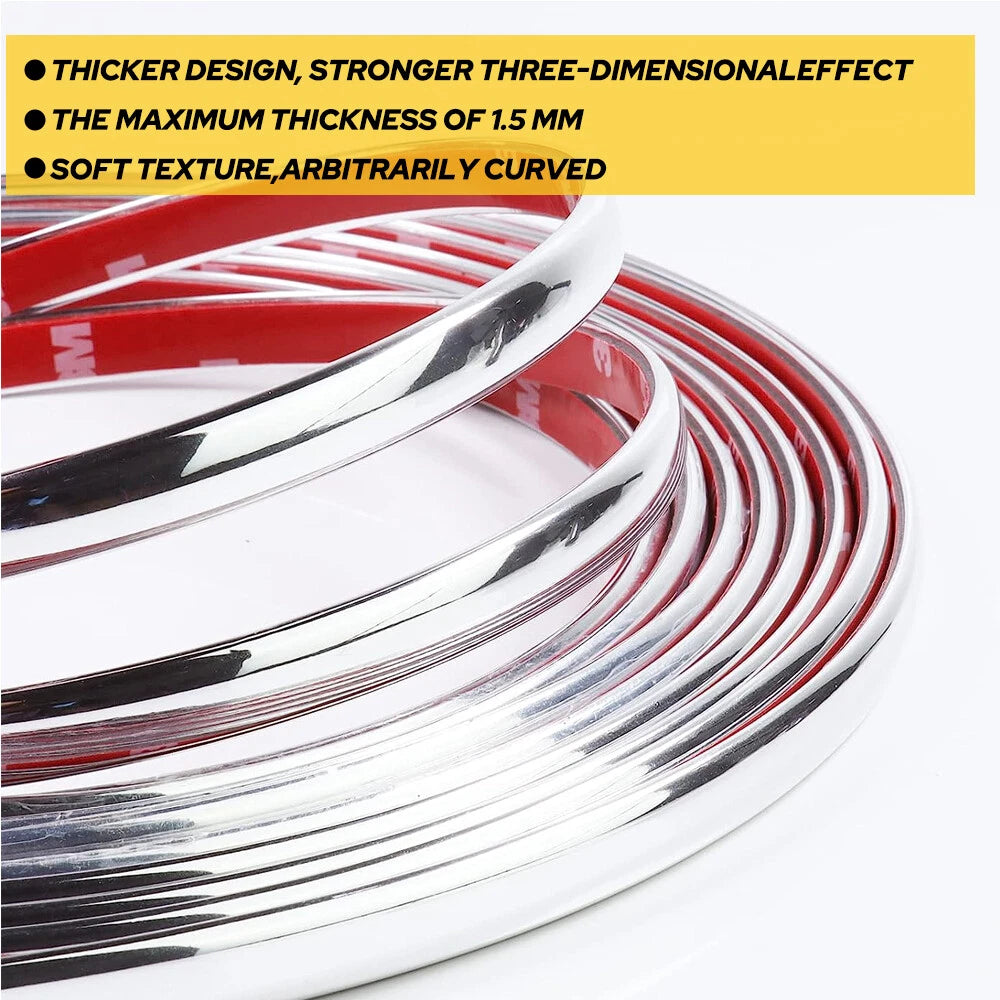 Chrome Trim Molding Strip Car Door Window Bumper Side Trime Protector 16ft EOA 6B93BC-57