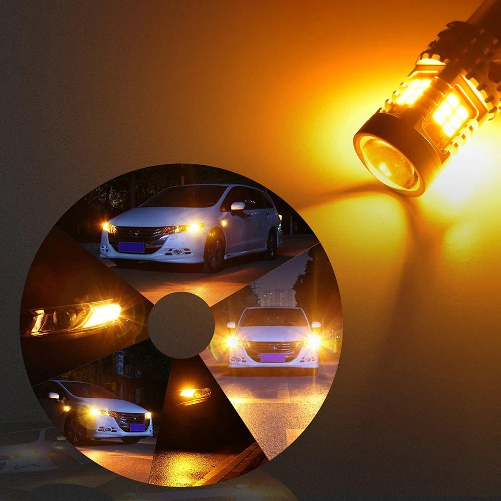 2x Error Free 7507 BAU15S 12496 Turn Signal Light Lamp Blinker Lamp Amber Yellow 6B93BC-57