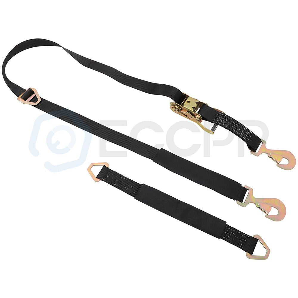 4pcs Axle Straps Car Trailer Hauler Ratchet Tie Down Straps with Snap Hooks 6B93BC-57