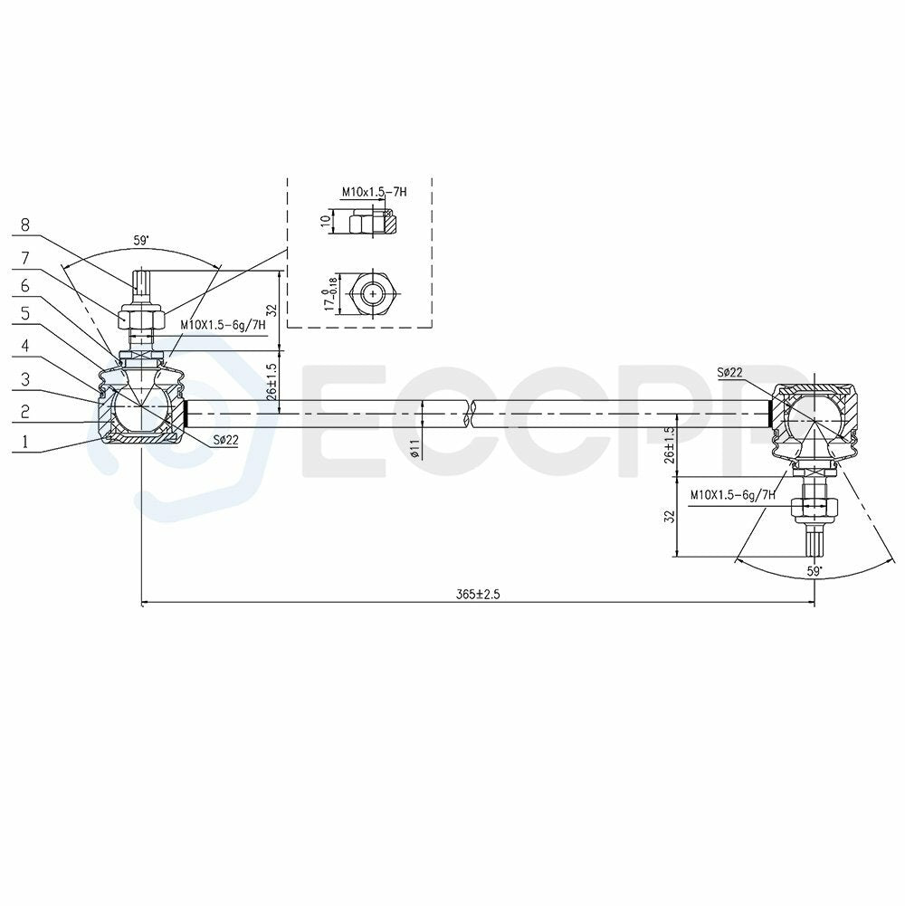 For 2005-2008 Chevy Uplander FWD 6pcs Front Inner Outer Tie Rods Sway Bars Kit 6B93BC-57