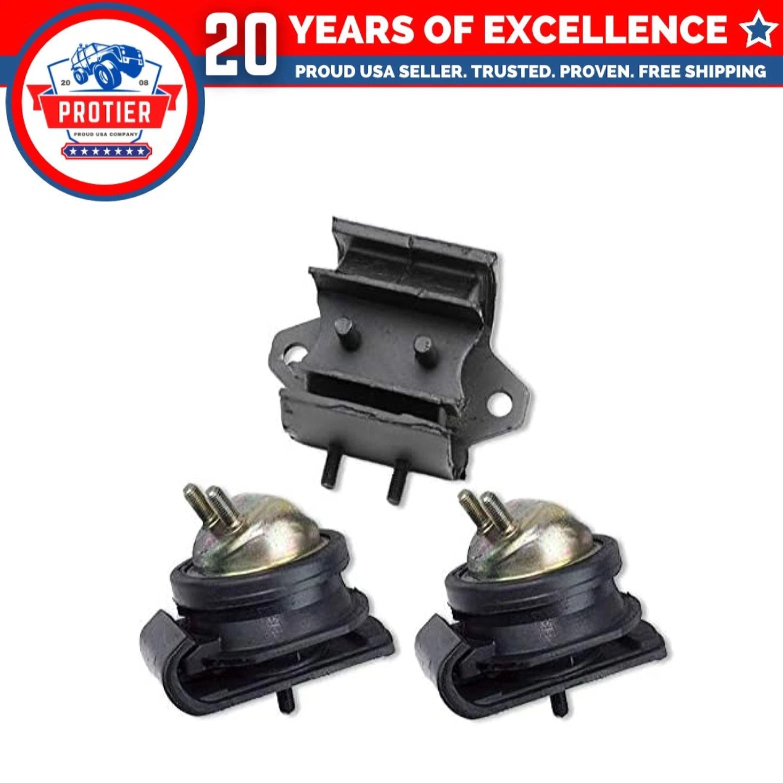 Motor & Trans Mount Set Compatible for 2000-2004 Nissan Frontier / Xterra 3.3L 6B93BC-57